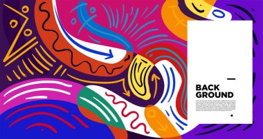 Renkli grafik eğri şekilleri. Kopyalama alanı için desen arkaplanı