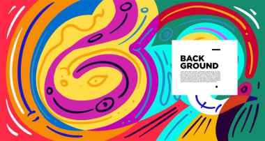 Soyut şekiller, geometrik çizgileri olan gradyan dalgalar, kopyalama alanı için renkli soyut ve parlak arkaplan 