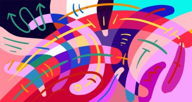 Soyut akışkan geometrik şekiller. Endonezya desen arkaplanı