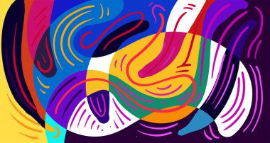 Parlak kıvrımlı şekiller. Kopya alanı için Endonezya desen arkaplanı