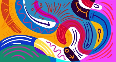 Dinamik eğri şekilleri, kopyalama alanı için parlak arkaplan 