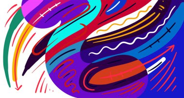 Parlak kıvrımlı şekiller. Kopya alanı için Endonezya desen arkaplanı