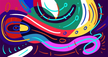 Parlak kıvrımlı şekiller. Kopya alanı için Endonezya desen arkaplanı