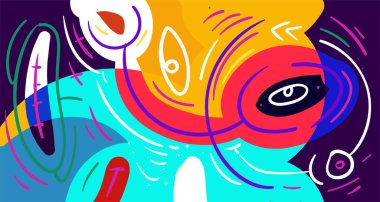 Soyut şekiller, geometrik çizgileri olan gradyan dalgalar, kopyalama alanı için renkli soyut ve parlak arkaplan 