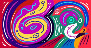 Renkli grafik eğri şekilleri. Kopyalama alanı için desen arkaplanı