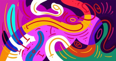 Parlak kıvrımlı şekiller. Kopya alanı için Endonezya desen arkaplanı