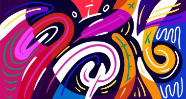 Parlak kıvrımlı şekiller. Kopya alanı için Endonezya desen arkaplanı