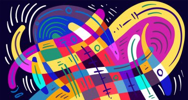 Soyut eğri şekilli web pankartı, kopyalama alanı için parlak arkaplan 