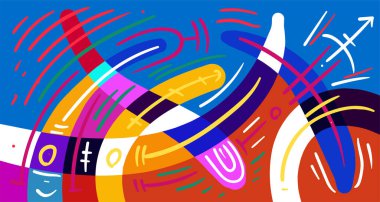 Soyut akışkan geometrik şekiller. Endonezya desen arkaplanı