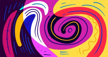 Parlak kıvrımlı şekiller. Kopya alanı için Endonezya desen arkaplanı