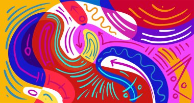 Soyut akışkan geometrik şekiller. Endonezya desen arkaplanı