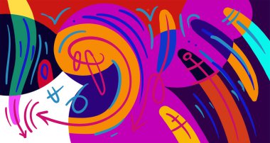 Soyut eğri şekilli web pankartı, kopyalama alanı için parlak arkaplan 