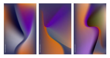 Çerçevelerdeki renkli soyut şekiller, kopyalama alanı için üç parçalı pankart şablonu