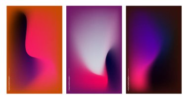 Çerçevelerdeki renkli soyut şekiller, kopyalama alanı için üç parçalı pankart şablonu