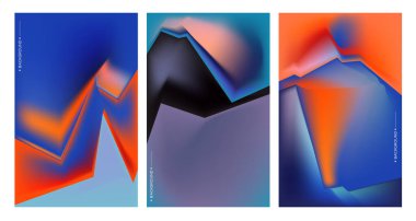 Grafik üçlemesi, çerçeve içindeki soyut şekiller, kopyalama alanı için pankart şablonu