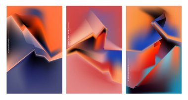 Çerçevelerdeki renkli soyut şekiller, vektör pankartı şablonu.