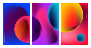 Çerçevelerdeki renkli soyut şekiller, vektör pankartı şablonu.