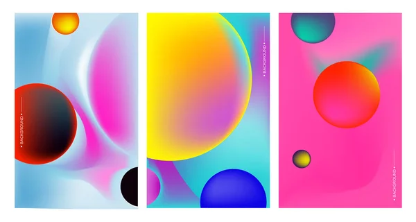 Colorful Abstract Shapes Frames Triptych Banner Template Copy Space — Stock Vector