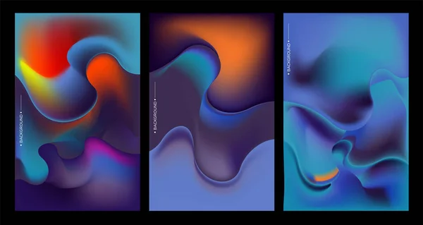 Graphic Triptych Abstract Shapes Frames Banner Template Copy Space — Stock Vector