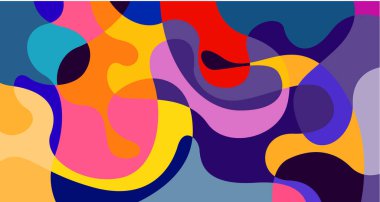 Soyut sıvı şekil. Sıvı geometrik tasarım. Geometrik çizgiler, noktalar, batik Endonezya desenli izole eğimli dalgalar. Vektör illüstrasyon tasarımı.