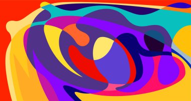 Soyut sıvı şekil. Sıvı geometrik tasarım. Geometrik çizgiler, noktalar, batik Endonezya desenli izole eğimli dalgalar. Vektör illüstrasyon tasarımı.