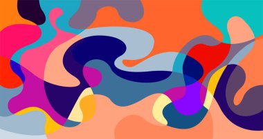 Soyut sıvı şekil. Sıvı geometrik tasarım. Geometrik çizgiler, noktalar, batik Endonezya desenli izole eğimli dalgalar. Vektör illüstrasyon tasarımı.