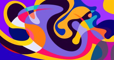 Soyut sıvı şekil. Sıvı geometrik tasarım. Geometrik çizgiler, noktalar, batik Endonezya desenli izole eğimli dalgalar. Vektör illüstrasyon tasarımı.