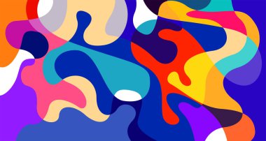 Soyut sıvı şekil. Sıvı geometrik tasarım. Geometrik çizgiler, noktalar, batik Endonezya desenli izole eğimli dalgalar. Vektör illüstrasyon tasarımı.