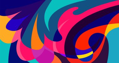 Soyut sıvı şekil. Sıvı geometrik tasarım. Geometrik çizgiler, noktalar, batik Endonezya desenli izole eğimli dalgalar. Vektör illüstrasyon tasarımı.