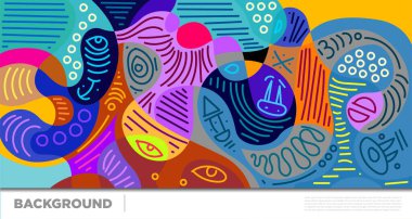 Soyut sıvı şekil. Sıvı geometrik tasarım. Geometrik çizgiler, noktalar, batik Endonezya desenli izole eğimli dalgalar. Vektör illüstrasyon tasarımı.