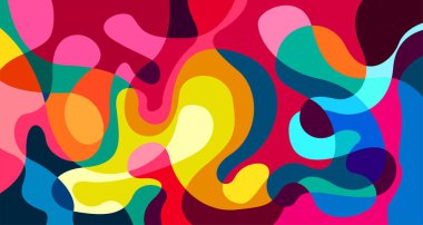 Soyut sıvı şekil. Sıvı geometrik tasarım. Geometrik çizgiler, noktalar, batik Endonezya desenli izole eğimli dalgalar. Vektör illüstrasyon tasarımı.