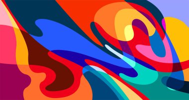 Soyut sıvı şekil. Sıvı geometrik tasarım. Geometrik çizgiler, noktalar, batik Endonezya desenli izole eğimli dalgalar. Vektör illüstrasyon tasarımı.