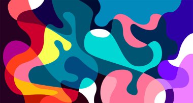 Abstract liquid shape. Fluid geometric design. Isolated gradient waves with geometric lines, dots, batik Indonesia pattern. Vector illustration design.