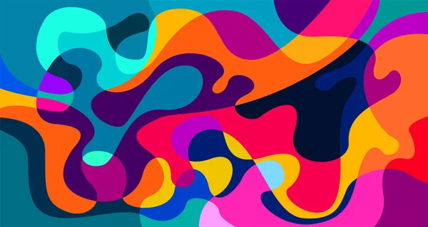 Abstract Liquid Shape Fluid Geometric Design Isolated Gradient Waves Geometric — Stockvektor