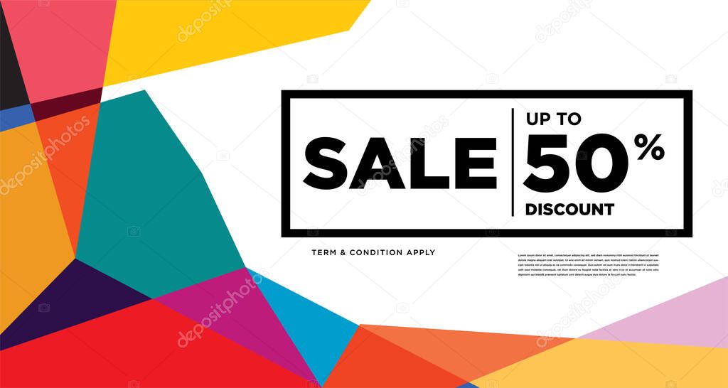 Colorful abstract geometric and fluid banner template for marketing promotion material. Giveaway, cash back, gift card, and member card bonus design templates.