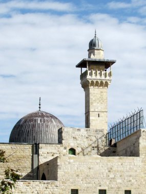  Jerusalem Al-Aqsa Mosque minaret and dome 2012 clipart