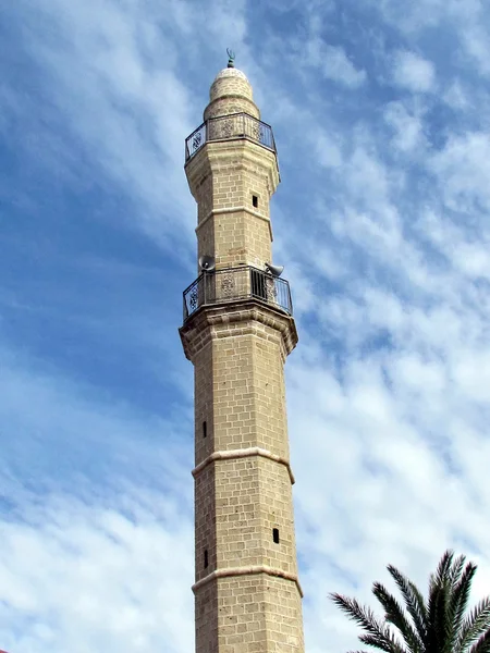 Джаффа Древний минарет мечети Махмудия 2012 — стоковое фото