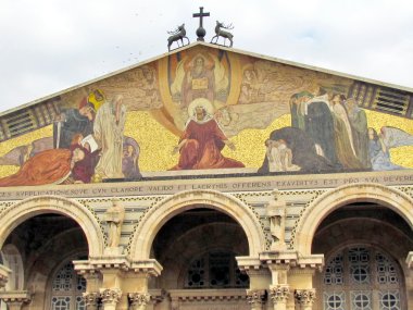  Kudüs kilise bütün Milletler üçgen mozaik cephe 201 üzerinde