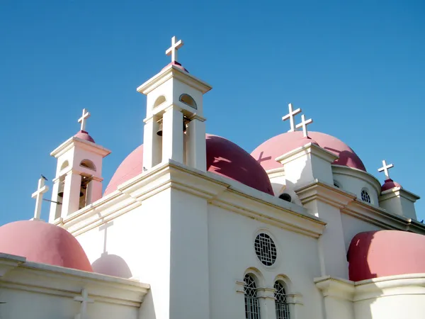 Cupole rosse della Chiesa di Kafarnao 2010 — Foto Stock