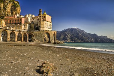 Atrani İtalyan balıkçı köyü Amalfi coast (Sa)