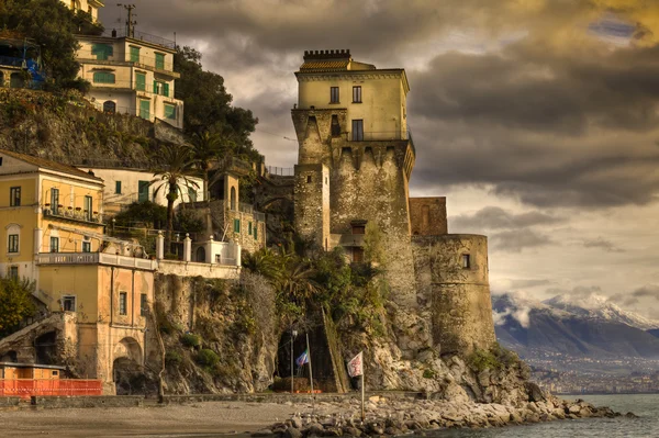 Torre de Cetara vila piscatória Costa Amalfitana — Fotografia de Stock