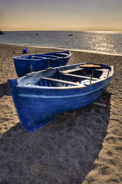 Erchie amalfi coast beach a čluny — Stock fotografie