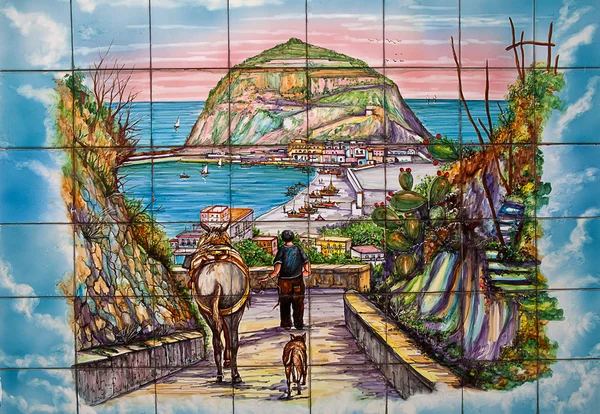 Καλλιτεχνικά κεραμικά Serrana Fontana το νησί του Κάπρι (προβολή του σ. Α Royalty Free Εικόνες Αρχείου