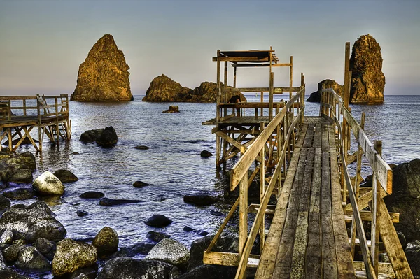 Aci Trezza pueblo de pescadores de sicily — Foto de Stock