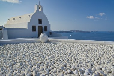 oia santorini Adası deniz üzerinde Kilise