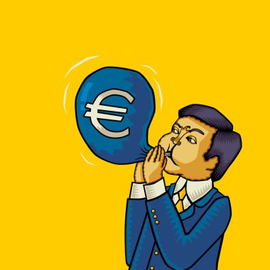 Inflation in the euro area (euro Inflation, euro crash, euro crisis). Vector illustration. clipart