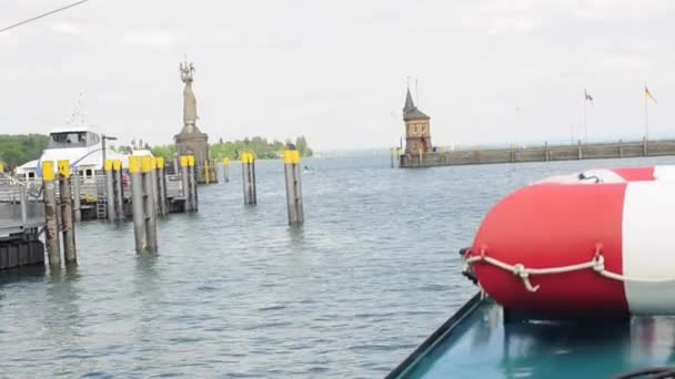 Lake bodensee Tyskland hamnen i konstanz — Stockvideo