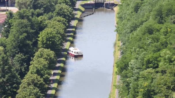 Marne-Ren canal Fransa — Stok video
