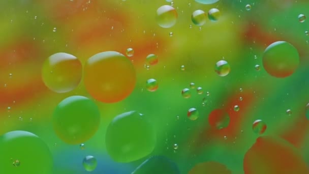 Oil-drops floating in water — Stock Video