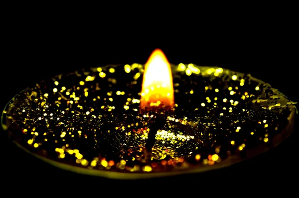 Tea light with glitter — Stock Photo, Image